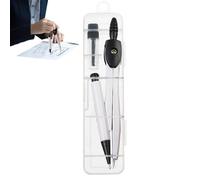 Set di compassi da disegno, bussola in metallo, strumento per geometria, righello circolare per artisti con scatola per il trasporto, strumento di disegno di precisione, set di design, kit