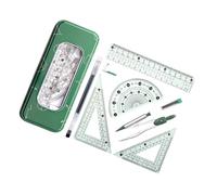 Set di compassi e righello con impugnatura ergonomica per un uso confortevole in classe di matematica, ingegneria, progettazione e disegno architettonico, set di cancelleria portatile per studenti