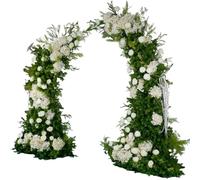 Set di Composizioni Floreali Artificiali, Decorazione Floreale in Stile Rustico Forestale, Fiori Bianchi E Verde, per La Decorazione della Casa,Without Arch,6.2+7.5ft