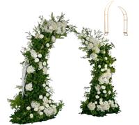 Set di Composizioni Floreali Artificiali, Decorazione Floreale in Stile Rustico Forestale, Fiori Bianchi E Verde, per La Decorazione della Casa,Flowers + Arch,5.2+6.2ft