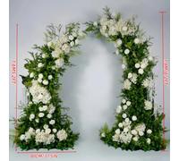 Set di Composizioni Floreali Artificiali, Decorazione Floreale in Stile Rustico Forestale, Fiori Bianchi E Verde, per La Decorazione della Casa,Without Arch,5.2+6.2ft