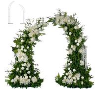 Set di Composizioni Floreali Artificiali, Decorazione Floreale in Stile Rustico Forestale, Fiori Bianchi E Verde, per La Decorazione della Casa,Flowers + Arch,6.2+7.5ft