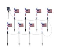 Set Di Con Bandiera Degli Stati, Design Accattivante, 15x70 Cm, Da Percorso Su Asta Con Bandiere Americane, Patriottico A LED A Stella, Posizionamento Versatile, Per Propri