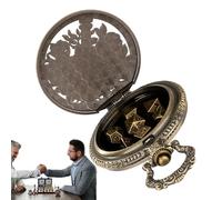 Set di con orologio integrato, con tasca, poliedrici leggeri, set di con orologio da tasca, per giochi di ruolo, piccoli, in metallo con guscio per orologio da tasca