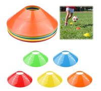 Set di Coni da Calcio 15 Pezzi, Conetti Allenamento Colorati, Accessori per Calcio e Slalom, Marcatori Rotondi per Esercizi di Dribbling, velocità e Percorsi