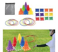 Set di coni e anelli per il lancio di sacchetti di fagioli per eventi