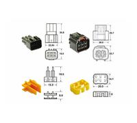 Set Di Connettori 6 Vie Serie 090 FRKW Bihr Tipo Originale - 5 Set Completi