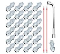 Set di connettori M5 per recinzioni elettriche con componenti metallici, fili e chiave, adatti per vari tipi di recinzione e ambienti esterni