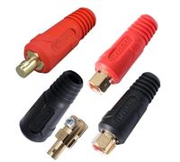 Set di connettori per pannello di saldatura TIG DKJ35-50 e EDKL35-50 315Amp con colore nero e rosso, montaggio rapido, 4 pezzi