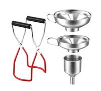 Set di conserve in acciaio inossidabile - Set pinze e imbuto setaccio | Accessori per la realizzazione di barattoli di vetro marmellata con apertura ampia e normale - Sollevatore per pozzi