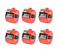 Set di contatore manuale per dita, 6 pezzi, manuale a 4 cifre, rosso | Per il conteggio dei punteggi, il conteggio dell'inventario e il ripristino delle attività di utilizzo