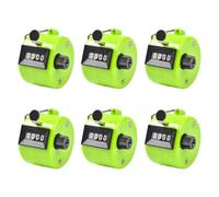 Set di contatore manuale per dita, 6 pezzi, manuale a 4 cifre, verde | Per il conteggio dei punteggi, il conteggio dell'inventario e il ripristino delle attività di utilizzo