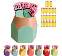 Set di conteggio numerico (1-30) a forma di matita con supporto, pannello organizzativo riutilizzabile per l'aula e schede di associazione numerica; strumento didattico per l'apprendimento (#8)