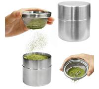 Set di contenitori e setaccio per polvere Matcha, in acciaio inox, con anelli agitatori, organizer per polveri a maglia fine per latte matcha, cucina, bar e caffetteria