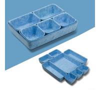 Set di contenitori in feltro per cosmetici e accessori, costruzione con design integrato per mantenere il tuo spazio pulito e ordinato (blu)