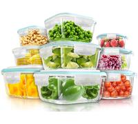 Set di contenitori in vetro per la conservazione degli alimenti 18 pezzi (9