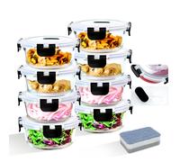 Set di contenitori per alimenti in vetro da 6/8 pezzi con coperchi con coperchi con chiusura migliorata, 400/950 ml, contenitori ermetici per la conservazione degli alimenti