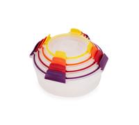 Set di contenitori per alimenti rotondi Joseph Joseph Nest Lock da 8 pezzi in plastica senza BPA con coperchi ermetici e a tenuta stagna - Multicolore