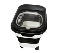 Set di contenitori per cereali, pieghevoli, per cibo per cani, dispensa, dispensa, organizer per cereali, farina di riso e contenitore (nero, taglia unica)