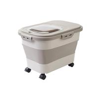 Set di contenitori per cereali, pieghevoli, per cibo per cani, dispensa, dispensa, organizer per cereali, farina di riso e contenitore (cachi, taglia unica)