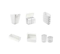 Set di Contenitori per Estetica Compatto, Bianco, Set Di Contenitori Bianchi, Senza Carrello