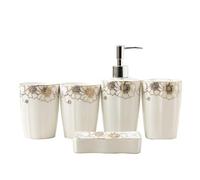 Set di contenitori per il bagno Pcs Dispenser di sapone Porta spazzolino da denti Bicchiere portaoggetti Arredamento moderno Inaugurazione della casa Costiera Arredamento dell'appartamento(Silver)