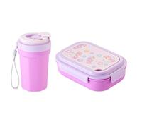 Set di contenitori per il pranzo efficienti a prova di perdite, con bottiglia d'acqua, adatti al microonde, contenitori per alimenti per viaggi all'aperto, design moderno, scatola Bentos con utensili