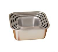 Set di contenitori per il pranzo in acciaio inox, 4 pezzi, a prova di perdite, impilabili, per la preparazione dei pasti, lavoro, viaggi, scuola, antiodore, panini, frutta, insalata, snack
