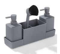 Set di contenitori per lavello in plastica ABS, finitura nera opaca antiruggine (grigio)