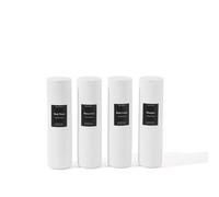 Set di contenitori per liquidi da viaggio, per shampoo e balsamo da viaggio, a prova di perdite, approvato TSA, senza BPA, ricaricabili, stile minimalista (bianco, 43 g)