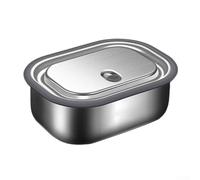 Set di contenitori per snack in acciaio inossidabile, resistenti alla ruggine, con coperchi sigillati in silicone, per pranzo, viaggi, scuola, 17 x 13 x 7 cm (600 ml)