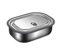 Set di contenitori per snack in acciaio inossidabile, resistenti alla ruggine, con coperchi sigillati in silicone, per pranzo, viaggi, scuola, 17 x 13 x 7 cm (800 ml)