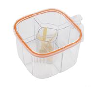 Set di contenitori per spezie a 5 scomparti, trasparenti, impilabili, con guarnizione, per sale e pepe, 19 x 15 cm