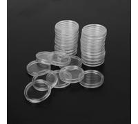 Set di contenitori rotondi trasparenti per monete, con morbidi cuscinetti in EVA per monete da 17-37 mm, trasparenti per contenitori in materiale PS per collezione, mostra o uso, confezione da 20