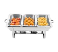 Set di contenitori termici a buffet, in acciaio inox, rettangolari, per ristorazione, picnic, 75 x 35 cm