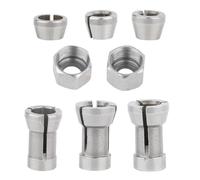 Set di conversione di pinze per router multi-dimensione, adattatori in acciaio al carbonio da 6-8 mm, per strumenti di assetto e macchine per la lavorazione del legno, presa sicura, adattatore di