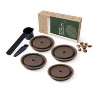 Set di coperchi riutilizzabili in silicone, per capsule di caffè ricaricabili VertuoLine, con cucchiaio e pennello in plastica, coperchi sigillanti resistenti al calore per la conservazione del caffè