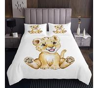 Set di coperte con leone per bambini ragazzi ragazze con motivo a leone trapuntato per bambini animali selvatici copriletto trapuntato ultra morbido per letto260x240cm