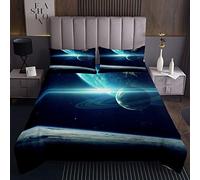 Set di coperte con spazio esterno trapuntato copriletto universo pianeta stampato trapuntata copriletto per camera degli adolescenti morbida galassia trapuntata per letto 170X230cm