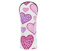 Set di copertura per mazza da golf a forma di cuore rosa leopardato impermeabile con etichette intercambiabili n. per conducente, copertura ibrida in legno Fairway per carro de Golf Driver