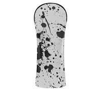 Set di copertura per mazza da golf con macchie di inchiostro ad acquerello bianco e nero con etichetta numerica per driver ibridi e legni da fairway