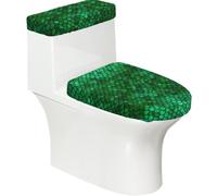 Set di copertura per sedile WC con stampa magica per bagno | Copriwater elasticizzato, lavabile in lavatrice, si adatta al coperchio del water allungato a forma di U standard