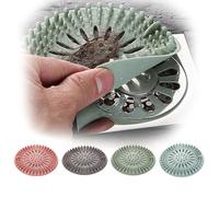Set di coperture acchiappa-capelli per scarico di doccia, lavandino, pavimento, ferma-capelli in silicone in diverse forme e colori per la pulizia della casa (multicolore, rotondo)