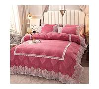 Set di coperture del piumone Set Europeo-Letto in Velluto in Copertura del piumone Copripiumino a Quattro Pezzi addensati invernati a Doppia Faccia in Fogli di Velluto Trapuntato in Flanella