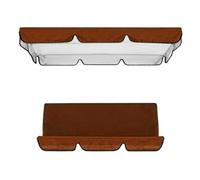 Set di coperture di ricambio per dondolo da giardino a 3 posti, rivestimento in tessuto Oxford 210D argentato e copri sedili (marrone, 164 x 114 x 15 cm)