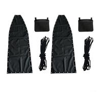 Set di coperture di ricambio per sedia sospesa, colore nero, base per dondolo da patio, con borsa portaoggetti, per uso interno ed esterno (2 pezzi con tasche)