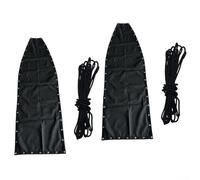 Set di coperture di ricambio per sedia sospesa, colore nero, base per dondolo da patio, con borsa portaoggetti, per uso interno ed esterno (2 pezzi senza tasche)