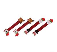 Set di coperture natalizie per maniglia del frigorifero con Babbo Natale e pupazzo di neve, per cucina, forno, microonde, lavastoviglie, decorazione riutilizzabile in poliestere per le vacanze (a due