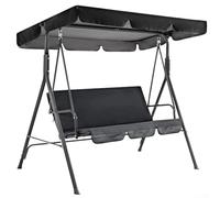 Set di coperture per dondolo da patio, 3 posti + copertura per dondolo da giardino, copertura di ricambio per dondolo da giardino, copertura per dondolo a baldacchino, per cuscini (nero, 195 x 125 x
