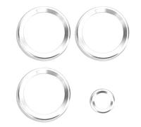 Set di coperture per manopole AC, lega di alluminio premium, interni decorativi per auto, protezione elegante per lo sport, autobiografia, Vogue 2014 2017, blu rosso argento, 4 (Argento)